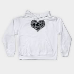 Fencing Heart Saber Epee Fence Gift print Kids Hoodie